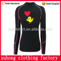 women long sleeve rash guard printing logo cheap price compression